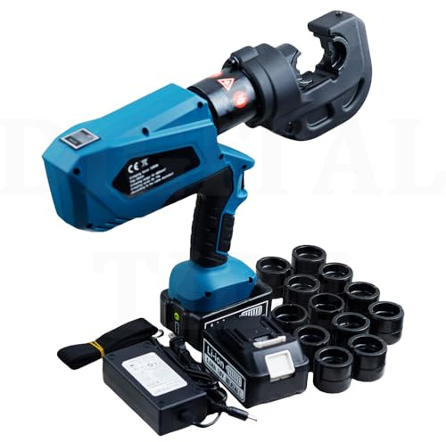 Electric Hydraulic Crimping Tool, Battery Powered Cable Crimping Tool, Rechargeable Hydraulic Pliers for Copper Aluminum Terminals