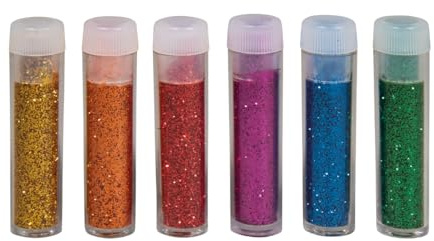 Rayher Bio-Glitter Farbsortierung, bunt, 6 Farben à 2g, SB-Box 12g, 39594999
