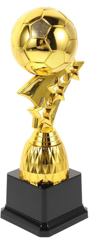 JOINPAYA Coppa Calcio Dorata in Plastica, Forma di Pallone, Design Creativo ed Elegante, Decorazione per Leghe di Calcio e Feste Sportive,