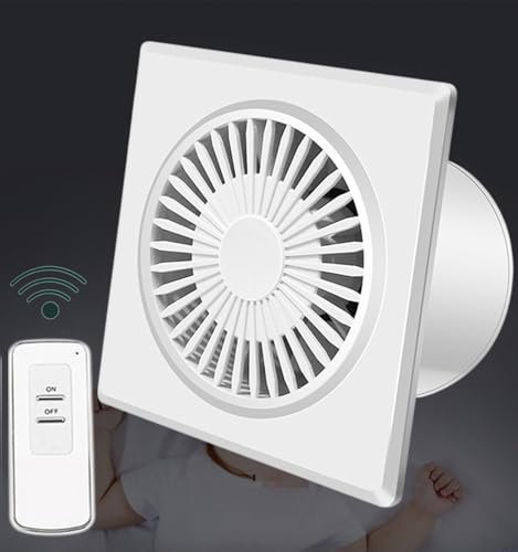 Vcyex Abluftventilator 100mm-Mit Fernbedienung，lüfter Bad Mit Rückschlagklappe ，badlüfter Leise Wandlüfter，toilettenventilator White,4IN