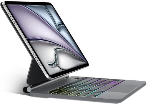 SENGBIRCH Magic Keyboard Case for iPad Air 13 (M3 2025/M2 2024) - UK Layout Floating Magnetic Design Bluetooth Keyboard Case for iPad Pro 12.9 6th/5th/4th/3rd(2022-2018), Black