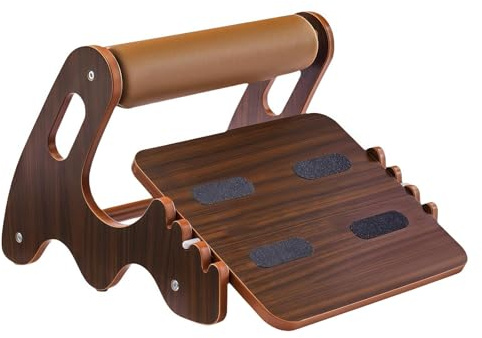 Holz Fußstütze Für Unter Den Schreibtisch, Verstellbarer Schaukelfußhocker Mit 3-Höhenpositionen Und Weicher Querstange, Rutschfest Ergonomische Fußablage Aus Holz Fußbank Für Zuhause, Büro