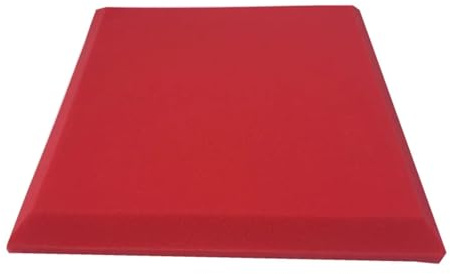 4 STÜCKE 50X50 Cm Studio-Akustikschaumstoff Große Größe Quadratischer Schallschutzschaumstoff Schallabsorptionsbehandlung Schalldämmung Flache Paneele(Red,50x50x3cm)