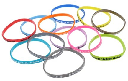 GALPADA Bracciale in Silicone 12 Pezzi Tabelline, Studenti | Festa Scuola Decor, Braccialetti per Tabelline, Braccialetti le Tabelline
