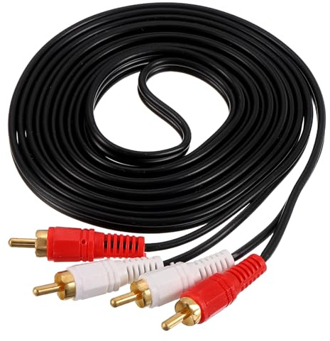 sourcing map 10ft RCA Cable, 2RCA Male to 2RCA Male Audio Video Speaker Cable for Subwoofer Amplifier Home Theater DVD TV
