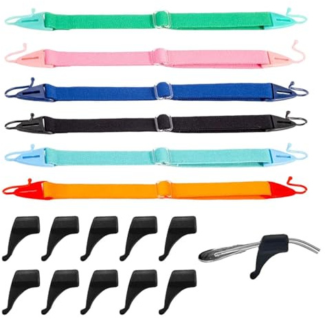 DUINIU Cuerda para Gafas Deportivas De 6 Piezas, Almohadillas Antideslizantes para Las Orejas De 10 Piezas, Cómodas Almohadillas para Las Orejas De Silicona para Gafas.