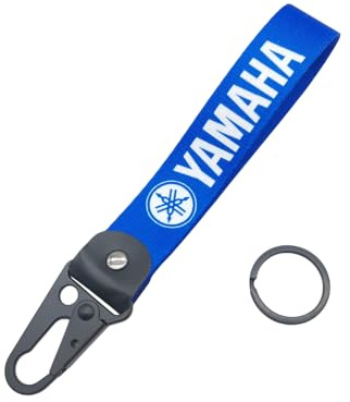 Motorrad Polyester Stickerei Schlüsselring Anhänger für Yamaha Personalisierte Schlüsselanhänger Individuelle Schlüsselringe Schlüsselbänder, Schlüsselring Zubehör,Blue-A