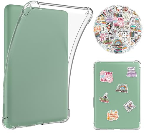 Hülle für Kindle Paperwhite 2024/2025 & Colorsoft Signature Edition + 50 Aufkleber, 7 Transparente Schutzhülle für E-Reader 12. Generation, [Stoßfest] Ultra-Dünne Tasche [Kratzgeschützt]