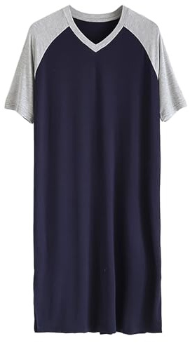 Pijamas Hombre Transpirable Camisetas De Pijama Batines Largo Manga Corta Camisón Camison Dormir Algodón Camisa De Noche Ropa De Dormir Invierno Manga Larga Enterizo Suave
