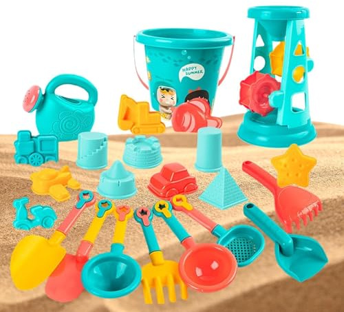 Juguetes de Playa Infantiles,con Pala y Juegos de Agua Coloridos | Set de 23 Piezas para de Infantil | para Niños Niñas Actividades al Aire Libre Piscina Jardín Viaje Cumpleaños