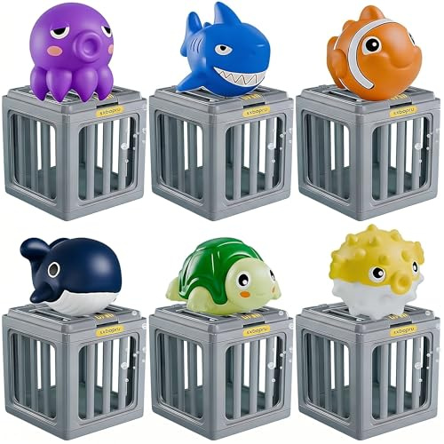 Summer Kids Pool Diving Toys, Water Swimming Dive Pool Game, Toddler Bath Toy Play Set with Fish Box Floating Animals, Fun Outdoor Beach Lake Swim Summer Party Gift for Boy Girl Kids Water Toys (all)