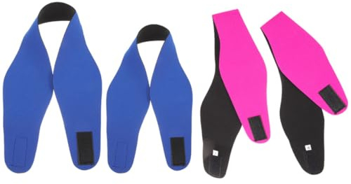 MALUGOGO Fascia da Nuoto Elastica in Neoprene 4 Pezzi per Adulti e Ragazzi, Regolabile e Facile da Allungare, per Protezione Orecchie Durante Sport Acquatici