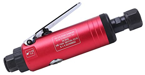 Aramox Amoladora Neumática Recta de Acero Inoxidable, 25000 RPM, 90 PSI, con Pinza de 3 Mm y 6 Mm, Velocidad Ajustable para Pulir, Pulir, Eliminar óxido en el Procesamiento de Metales (Estilo de la
