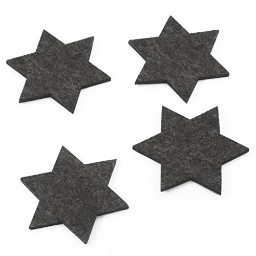 Oblique-Unique® Filzuntersetzer Sterne 4er Pack für Tisch und Deko - Weihnachten (Dunkelgrau)