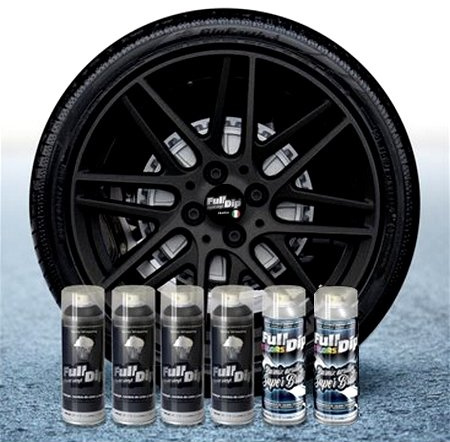 Sophisticauto Full Dip Packs Ahorro Llantas 6 Sprays Negro Metalizado Brillo