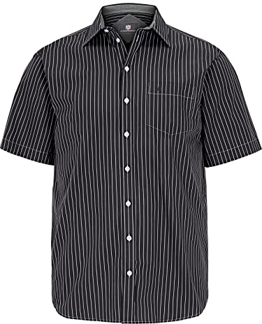 Jan Vanderstorm Herren Streifenhemd Perttu Schwarz, 3XL (XXXL) - 47/48