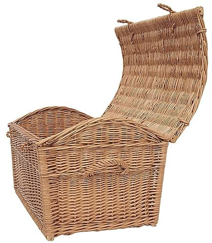 Truhe aus Weide braun, Korbtruhe 60cm. Weidenkorb, Weidentruhe Koffer Rattan Wäschetruhe Wäschekorb