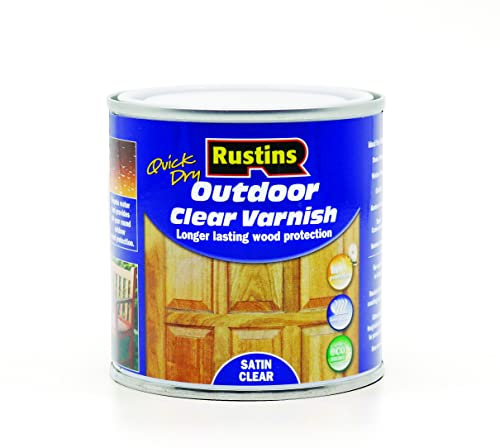 Rustins Quick Dry Outdoor Varnish Satin - Clear 250ml (Triple Pack)