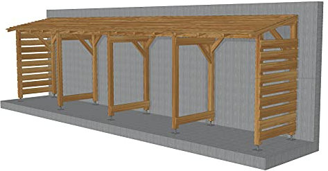 Abri Moto 8m Jardinatoire Couvert sans Fond Cl3 Marron