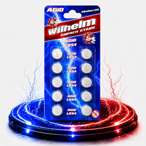 Wilhelm AG10 Alkaline Knopfzellen 1,5 V (LR54 L130 189 389) – 10 Stück