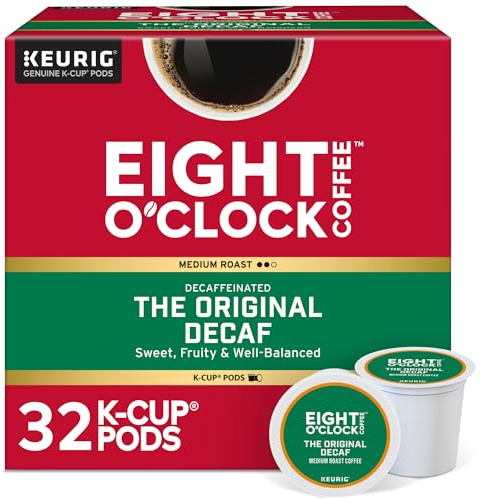 Eight O'Clock Coffee The Original Decaf, Single-Serve Keurig K-Cup Pods, Medium Roast Coffee Pods, 1 Count (Pack of 32)
