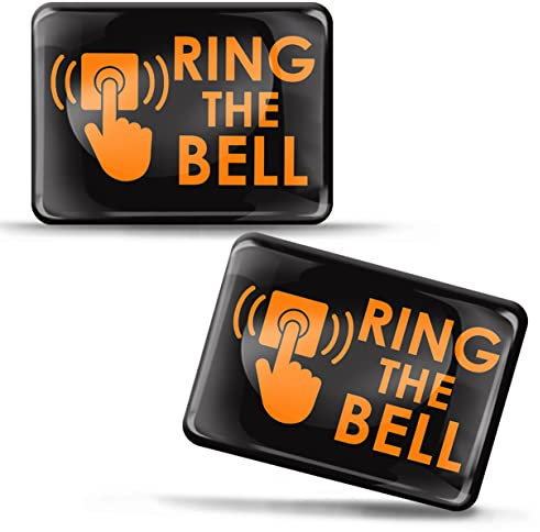 SkinoEu 2 x 3D Gel Sign Notification Symbol Ring The Bell Stickers Orange Marking for Doorbell Gate Door KS 62
