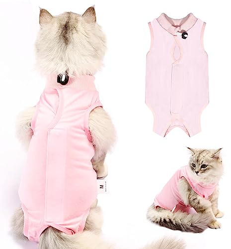 CGLRybO Katzenbody Nach Op Kastration Haustier-medizinisches chirurgisches Hemd Operationsgenesungsanzüge für Katzen (Stil:Pink, M)