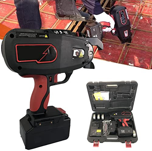 XDLYWUZIQ Handgeladenes Bewehrungsbinder-Set, Bewehrungsbinder-Bindepistole, 4 Mm–45 Mm Elektrische Bindemaschine Für Stahlbeton Mit 18,5 V-Batterie Und Drahtspule
