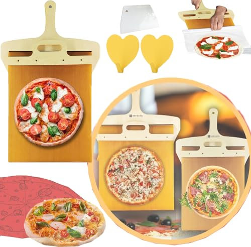 HOPASRISEE Sliding Pizza Peel, Effesto Pizza Peel, The Pizza Peel That Transfers Pizza Perfectly, Sliding Pizza Shovel with Handle, Wood Pizza Peel Spatula Paddle for Indoor & Outdoor Ovens (1PCS)