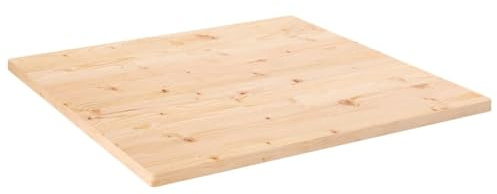 AUVYI Tablero de Mesa Cuadrado Madera Maciza de Pino 70x70x2,5 cm Marrón Estante Mesas Auxiliares Escritorios para Ordenador Encimera de Baño Mueble de Cocina Escritorio Gaming Elevable