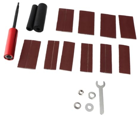 Sxhlseller Spindel Schleifer Adapter 1.5in mit Schlüssel & 10Pcs Sandpapier (5L+5S) - Durable Aluminiumlegierung Bohrer Sanding Mandrel Kit für Holz Metall