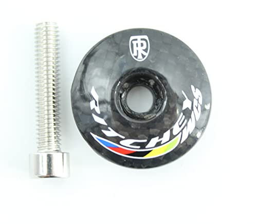 QmeNa Ahead Kappe Glänzende 3K-Vollcarbon-Fahrrad-Vorbauabdeckung, Fahrradsteuersätze, Carbon-Oberkappen mit Schrauben, Carbon-Fahrradteile Headset Spacer