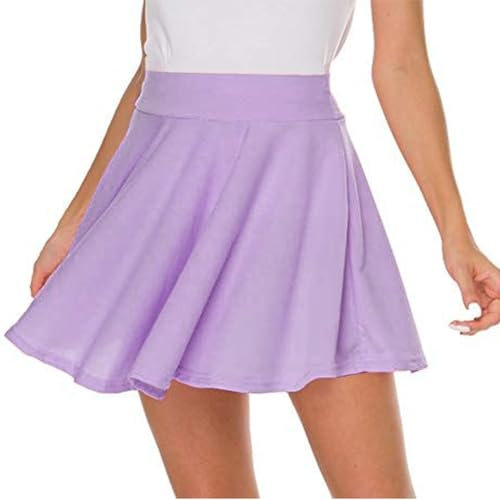 DRESHOW Basisk Solitt Stretchig Utställd Casual Minikjol för Kvinnor Och Flickor