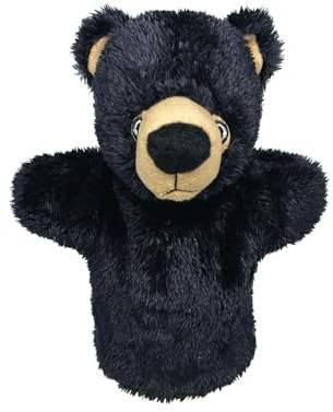 EcoBuddiez Hand Puppet - Ours Noir de Deluxebase. Marionnettes à Main en Peluche de l'ours Noir pour Les Enfants. Marionnettes animales écologiques pour Les Jeux d'éveil et Les Cadeaux d'enfants.