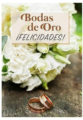 Antracita Tarjeta Bodas de Oro con Sobre - Celebración 50 Aniversario