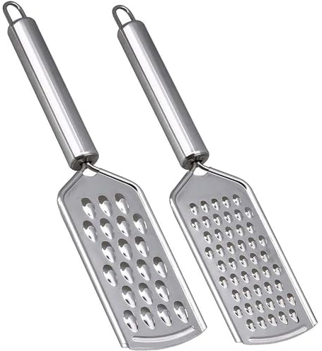 Graters for Kitchen with Handle 2pcs Cheese Grater for Quick and Efficient Grating Hand Grater Kitchen Grater Fine Grater Ideal for Cheese Lemon Ginger Garlic Nutmeg Chocolate Vegetables Fruits