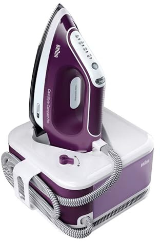 Braun IS2577VI Stazione Ferro da Stiro a Vapore Serie 2, Piastra in Ceramica, Pressione 5 Bar, Sistema Anticalcare, Colore Viola