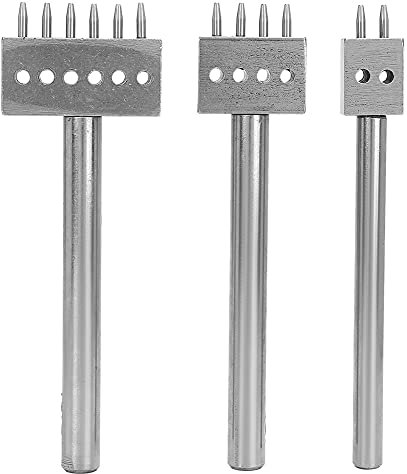 3 herramientas profesionales de perforación de cuero, herramienta de perforación espaciada, perforadora de cuero, juego de perforación de agujeros para manualidades de cuero, (Spacing 6mm (2+4+6))