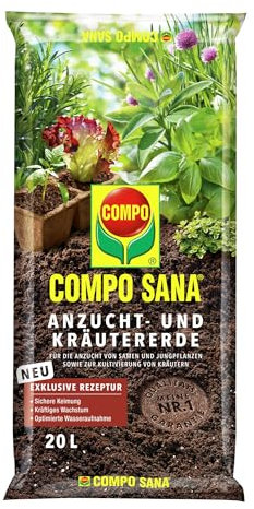 COMPO SANA® Anzucht- und Kräutererde 20 L, Braun