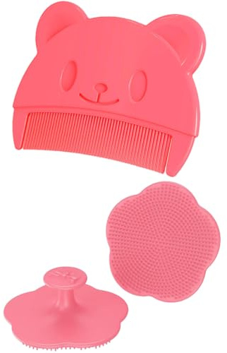 FMYODWU 2 Stück milchschorf kamm, Baby-Haarkamm, Baby-Haarbürsten- und Kamm-Set, milchschorf baby entfernen, Neugeborene Haarkamm, kamm gegen milchschorf baby kind, ovale Shampoo-Bürste