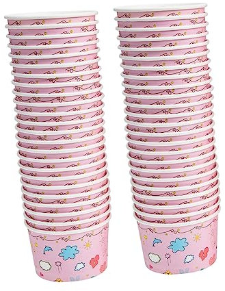 Baluue 50stücke Wiederverwendbar-papierbecher Für Eiscreme Und Joghurt Umweltfreundliche Schalen Für Zuhause Restaurant Party Und Für Desserts Und Snacks