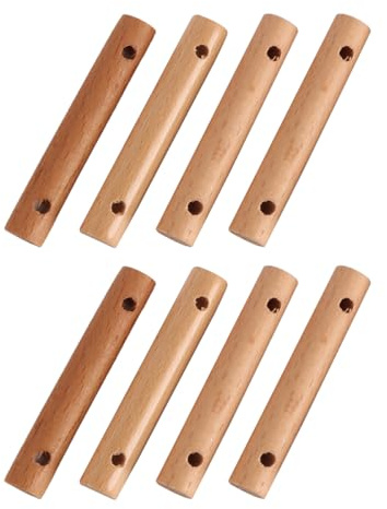 VOANZO Lot de 8 tendeurs de Corde à Vent en Bois à Double Trou, Attache de Corde de hamac, Boucle de réglage de Corde à Vent, Convient pour Tente extérieure, auvent, Camping, randonnée