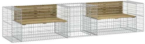 Genérico Banc de jardin avec panier gabion en bois de pin imprégné, wenjingqi-3196247