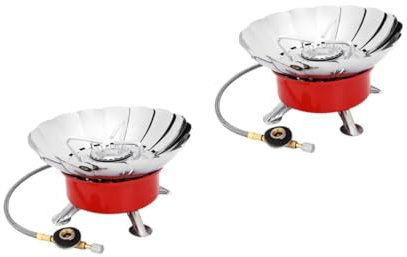 BESPORTBLE Lot De 2 Réchauds De Camping Au À Double Brûleur Mini Réchaud Pour Randonnée Et Pique-