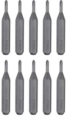 QUARKZMAN 10pcs PH000 Embout de Tournevis Cruciforme 5/32 Tige Hexagonale 28mm Longueur Acier S2 Magnétique Tête Phillips pour Tournevis Manuels Électriques Réparation de Précision