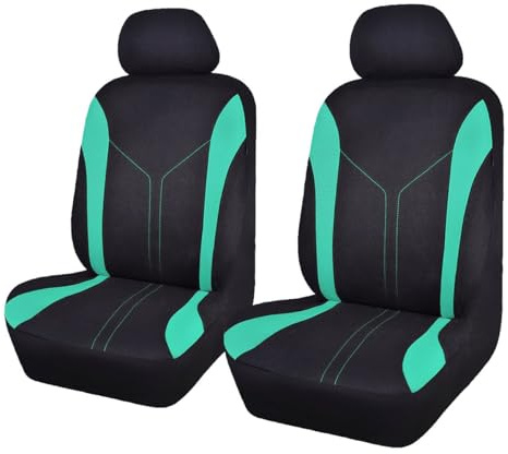 CAOXINZI 4 Stück Auto Sitzbezüge für Vordersitze für FIAT 500 (2013+), Autositzbezüge Set für die Vordersitze, Auto-Schonbezüge aus Polyester Atmungsaktiv, A-Green