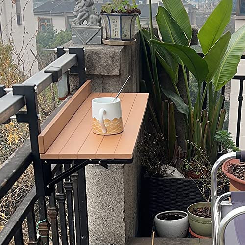 Klappbarer Balkontisch für den Außenbereich, Wandmontage, Faltbarer Terrassengeländer-Beistelltisch, Wetter- und rostbeständig, hängender Balkon-Stehtisch für Geländer, Terrassenmöbel, Couch