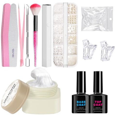 Nageldesign Set | Nagel-Kunst Handmodellierung Hard Gel - Langanhaltende Nagellackierung, Maniküre-Set für Frauen als Geschenk für Mutter, Ehefrau, Freundin & Salon-Experten