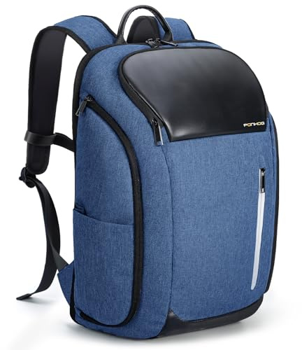 Ponhog Laptop Backpack for Men Zaino, Light Blue, 17.3inch Uomo