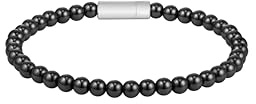BOSS Jewelry Armband mit Schmuckperlen für Herren Kollektion SPHERE BEADS aus Edelstahl mit Perlen aus Onyx oder aus Grauem Hämatit